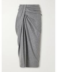 Isabel Marant - Jeldia Gathered Draped Stretch Midi Skirt - Lyst