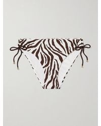 Max Mara - Beachwear Sibilla Embellished Zebra-Print Bikini Briefs - Lyst
