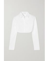 Frankie Shop Uma Cropped Cotton-poplin Shirt - White