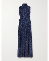 Proenza Schouler - Valentina Printed Stretch-Jersey Turtleneck Maxi Dress - Lyst