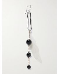 Lemaire - Dot- And-Tone, Onyx And Feather Single Earring - Lyst