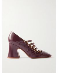 Chloé - Janis Buckled Glossed-Leather Mary Jane Pumps - Lyst