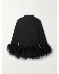 ‎Taller Marmo - Net Sustain Gina Feather-Trimmed Crepe Mini Dress - Lyst
