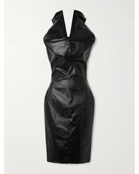 Rick Owens - Draped Coated-Denim Midi Dress - Lyst