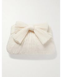 Loeffler Randall - Rayne Bow-Embellished Plissé-Organza Clutch - Lyst
