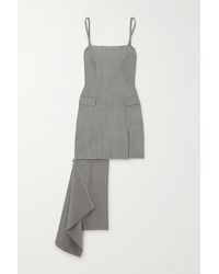 Alexander McQueen - Zip-detailed Asymmetric Wool And Mohair-blend Mini Dress - Lyst