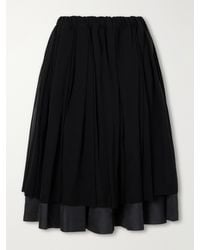 Comme des Garçons - Layered Gathered Georgette And Organza Midi Skirt - Lyst