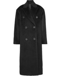 Acne Studios Octania Oversized Double-breasted Alpaca And Wool-blend Coat - Black