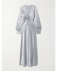 Christopher Esber - Robe Longue En Satin De Soie À Découpes Triquetra - Lyst