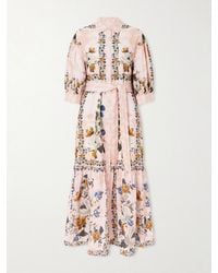 Borgo De Nor - Bianca Belted Printed Linen And Cotton-Blend Midi Dress - Lyst