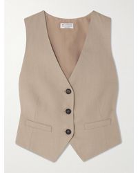 Brunello Cucinelli - Bead-Embellished Twill Vest - Lyst