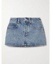Alexander Wang - Crystal-Embellished Denim Mini Skirt - Lyst
