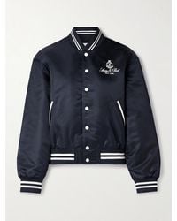 Sporty & Rich - Vendome Embroidered Striped Shell Bomber Jacket - Lyst