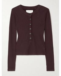 Citizens of Humanity - Varra Ribbed Stretch Cotton And Lyocell-Blend Henley Top - Lyst