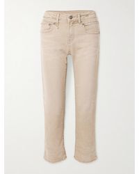R13 - Boy Cropped Distressed Low-Rise Slim-Leg Jeans - Lyst