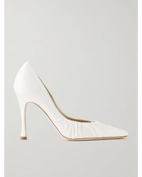 Danielle Frankel - Nala Ruched Satin Pumps - Lyst