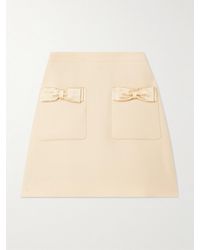 Valentino Garavani - Bow-Detailed Wool And Silk-Blend Mini Skirt - Lyst