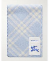 Burberry - Logo-Appliquéd Checked Wool Scarf - Lyst
