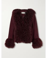 RIXO London - Shearling-Trimmed Suede Jacket - Lyst