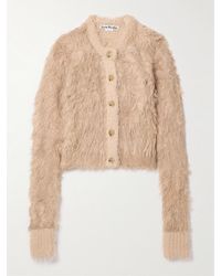 Acne Studios - Cropped Brushed Knitted Cardigan - Lyst