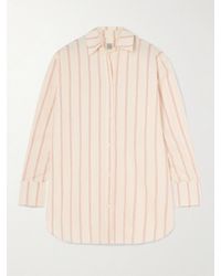 TOTEME - Striped Cotton And Silk-Blend Shirt - Lyst