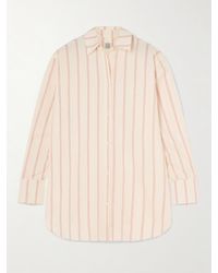 TOTEME - Striped Cotton And Silk-Blend Shirt - Lyst