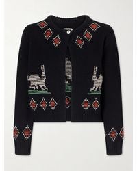 Bode - Bunny Jacquard-Knit Wool Cardigan - Lyst