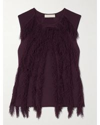 Ulla Johnson - Bonnie Fringed Stretch-Knit Top - Lyst