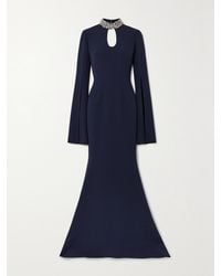 Safiyaa - Anouk Cutout Crystal-Embellished Stretch-Crepe Gown - Lyst