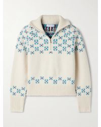 Calle Del Mar - Winter Fair Isle Cashmere Half-Zip Sweater - Lyst