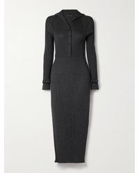 Proenza Schouler - Maeve Ribbed Merino Wool And Silk-Blend Midi Dress - Lyst