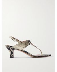 Paris Texas - Portofino Snake-Effect Leather Sandals - Lyst