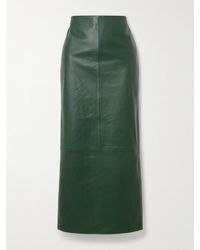 St. Agni - Paneled Leather Maxi Skirt - Lyst