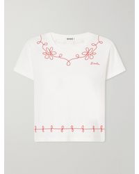 Bode - Lasso Embroidered Cotton-Jersey T-Shirt - Lyst