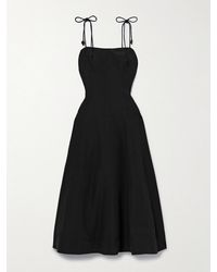 Ulla Johnson - Batista Midikleid Aus Popeline Aus Einer Mischung Aus Baumwolle, Leinen Und Seide - Lyst