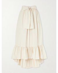 Lisa Marie Fernandez - Nicole Tie-Detailed Asymmetric Pleated Tiered Cotton-Poplin Maxi Skirt - Lyst