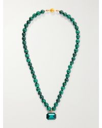 Jennifer Behr - Sidonie-Tone Malachite And Crystal Necklace - Lyst