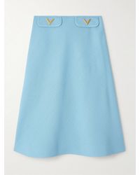 Valentino Garavani - Embellished Canvas Midi Skirt - Lyst