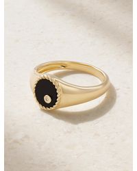 Yvonne Léon - 9-Karat, Onyx And Diamond Signet Ring - Lyst