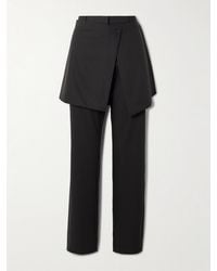 St. Agni - Layered Wool Straight-Leg Pants - Lyst