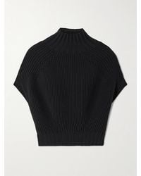 Sportmax - Balloon Cropped Ribbed Cotton-Blend Sweater - Lyst