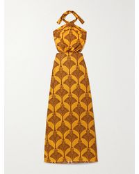 Johanna Ortiz - Net Sustain Lake Nakuru Cutout Printed Cotton Halterneck Maxi Dress - Lyst