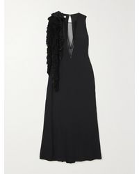 Dries Van Noten - Ruffled Open-Back Crepe Midi Dress - Lyst