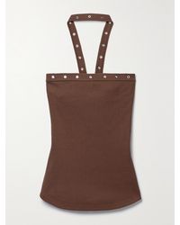 The Attico - Neckholder-oberteil aus geripptem baumwoll-jersey mit bändern - Lyst