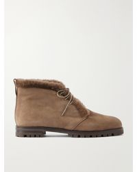 Manolo Blahnik - Mircus 10 Shearling-Trimmed Suede Ankle Boots - Lyst