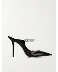 Jimmy Choo Bing 100 Bordeaux Patent Leather Mules With