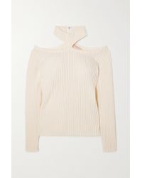 Christopher Kane Gerippter Wollpullover Mit Cut-outs - Weiß