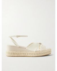 Jimmy Choo - Aella 60 Leather Wedge Sandals - Lyst