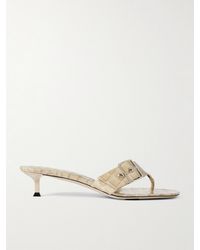 Christen - Helix Buckled Croc-Effect Patent-Leather Sandals - Lyst