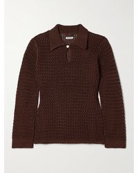 Bode - Willows Crocheted Cotton Polo Shirt - Lyst